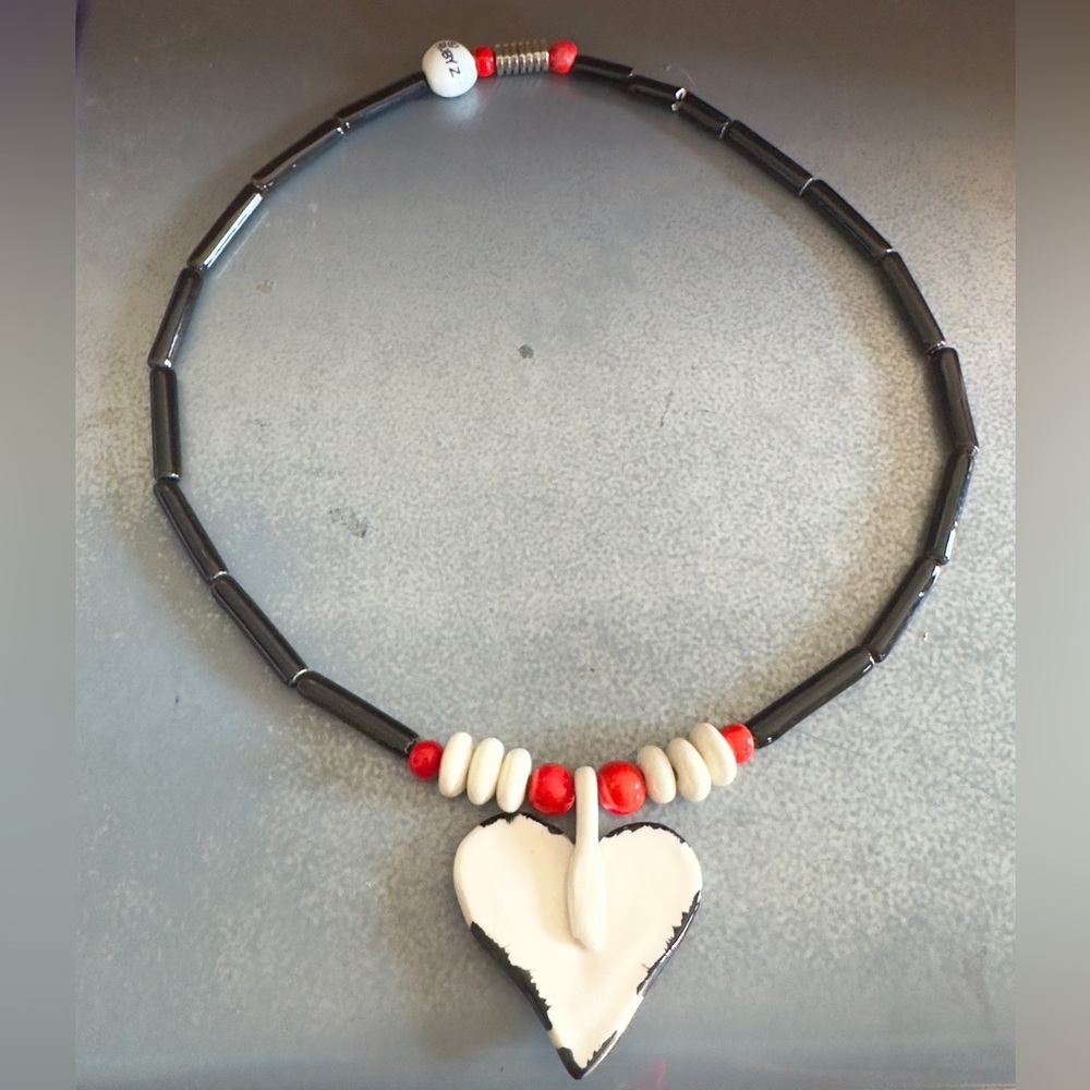 Ruby Z Candace Loheed Ceramic Heart Necklace Sign… - image 5